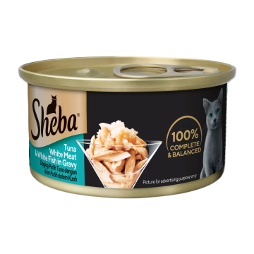 Sheba Canned Food Gravy Tuna White Meat & White Fish 85g (24 cans) Sheba Canned Food Gravy Tuna White Meat & White Fish 85g (24 cans)